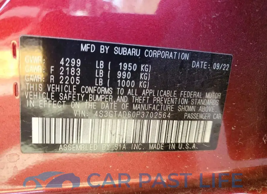 4S3GTAD60P3702564# 11