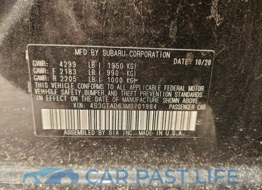 4S3GTAD61M3701984# 12