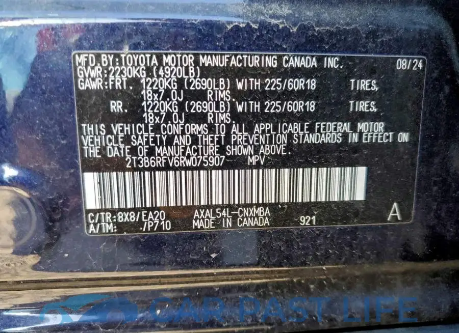 2T3B6RFV6RW075907# 13
