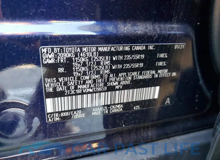 2T3C1RFV0MW128659# 12