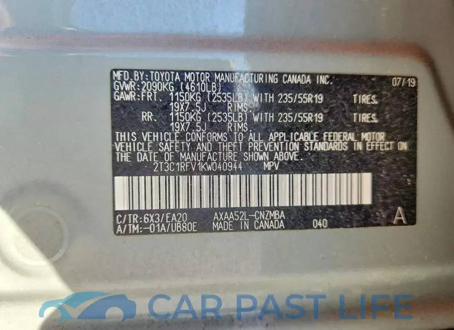 2T3C1RFV1KW040944# 14