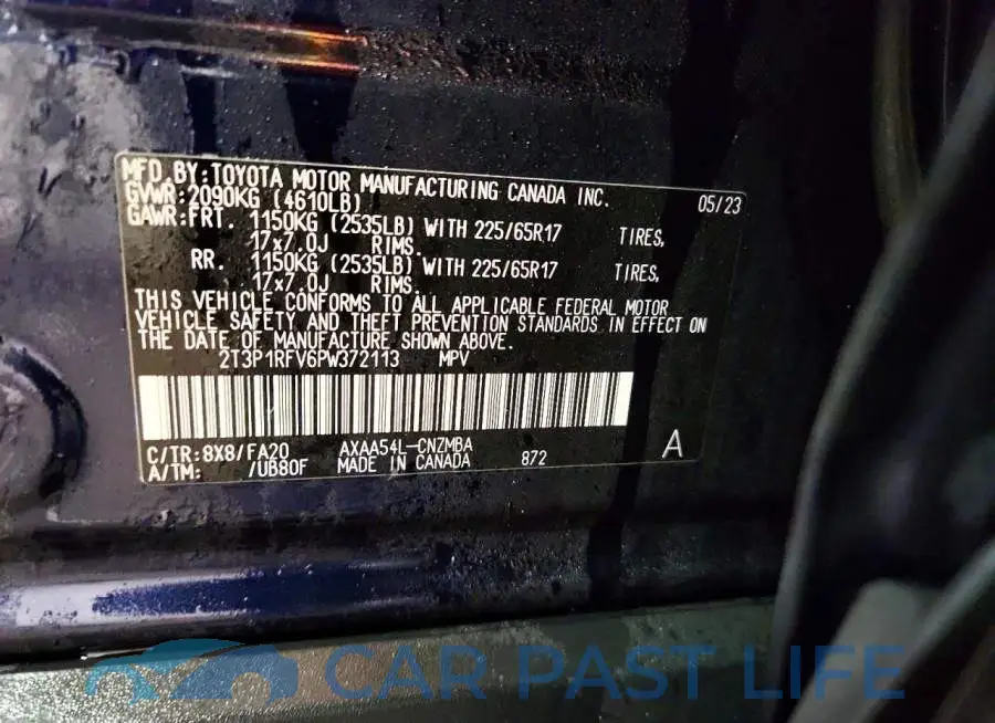 2T3P1RFV6PW372113# 12