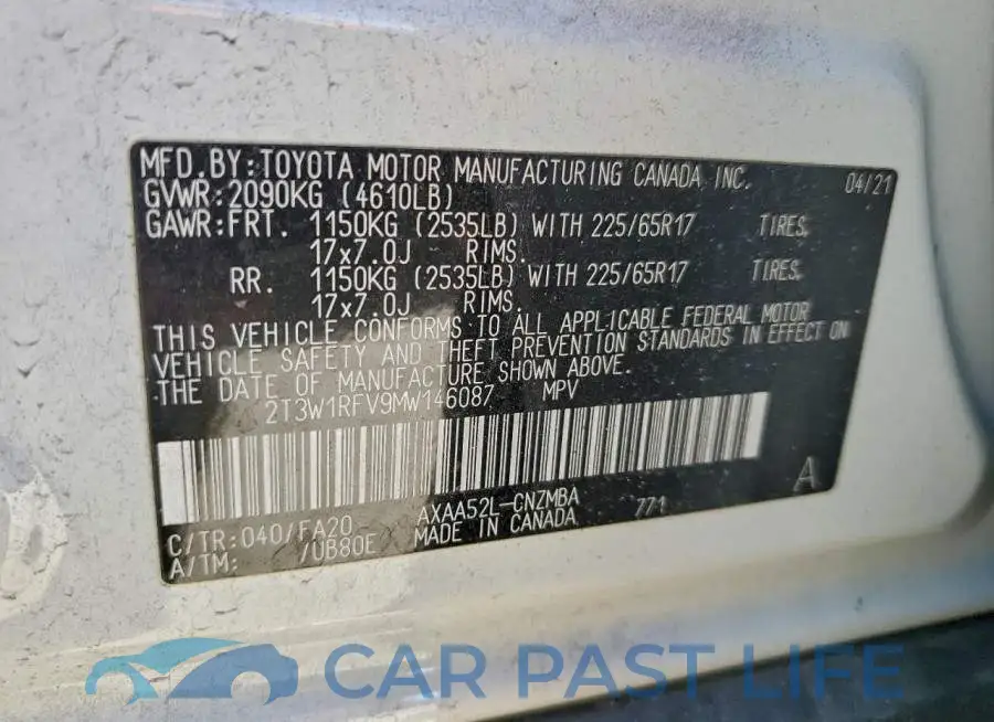 2T3W1RFV9MW146087# 14
