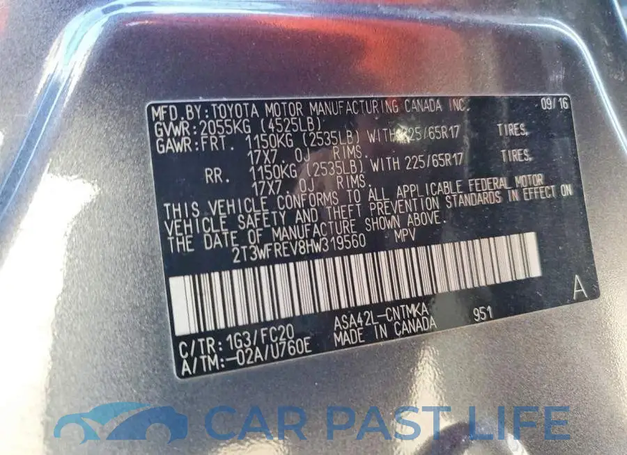2T3WFREV8HW319560# 13