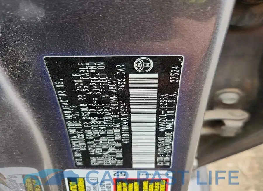 4T1B11HK4KU199241# 12