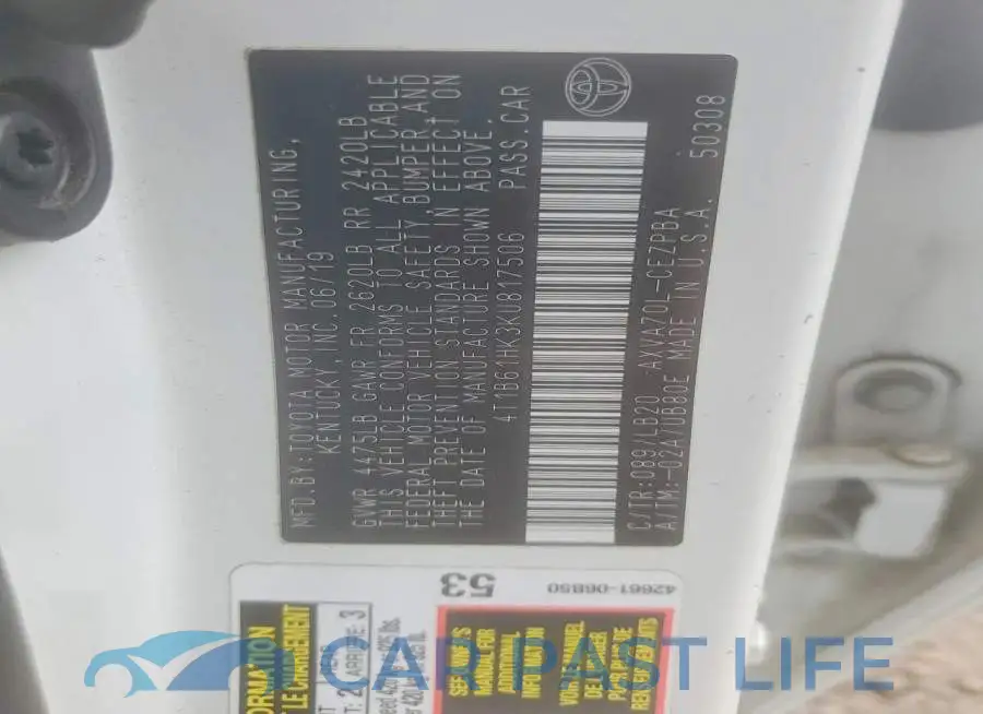 4T1B61HK3KU817506# 11