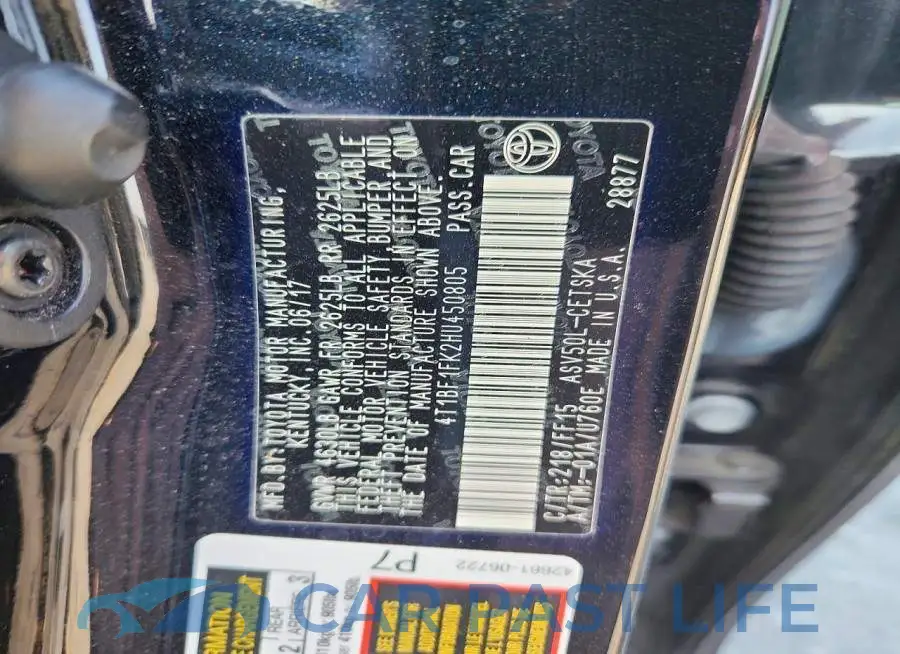 4T1BF1FK2HU450805# 12