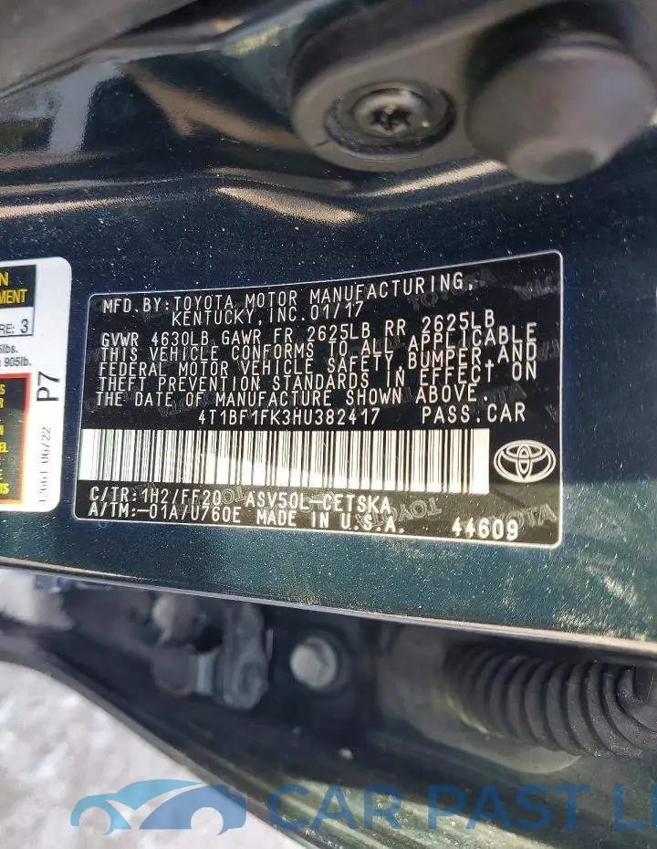 4T1BF1FK3HU382417# 12