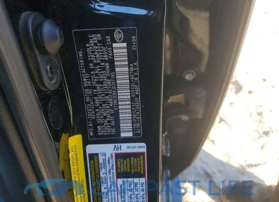 4T1BK1EBXJU267185# 12