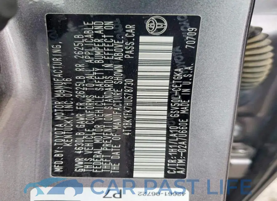 4T1BK1FK7HU578730# 13