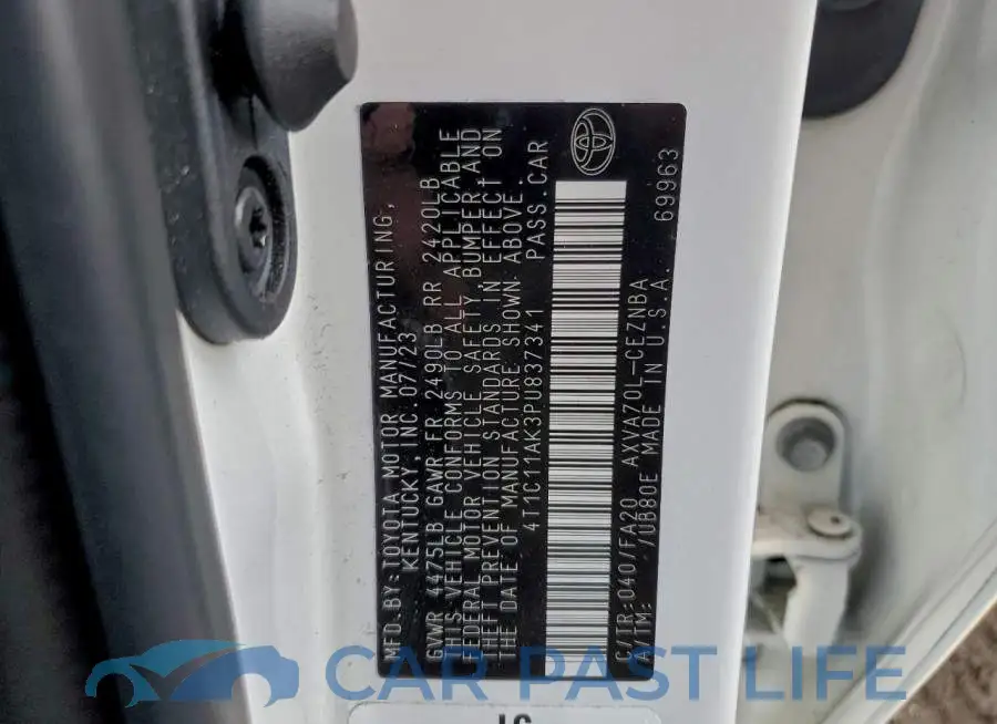 4T1C11AK3PU837341# 12