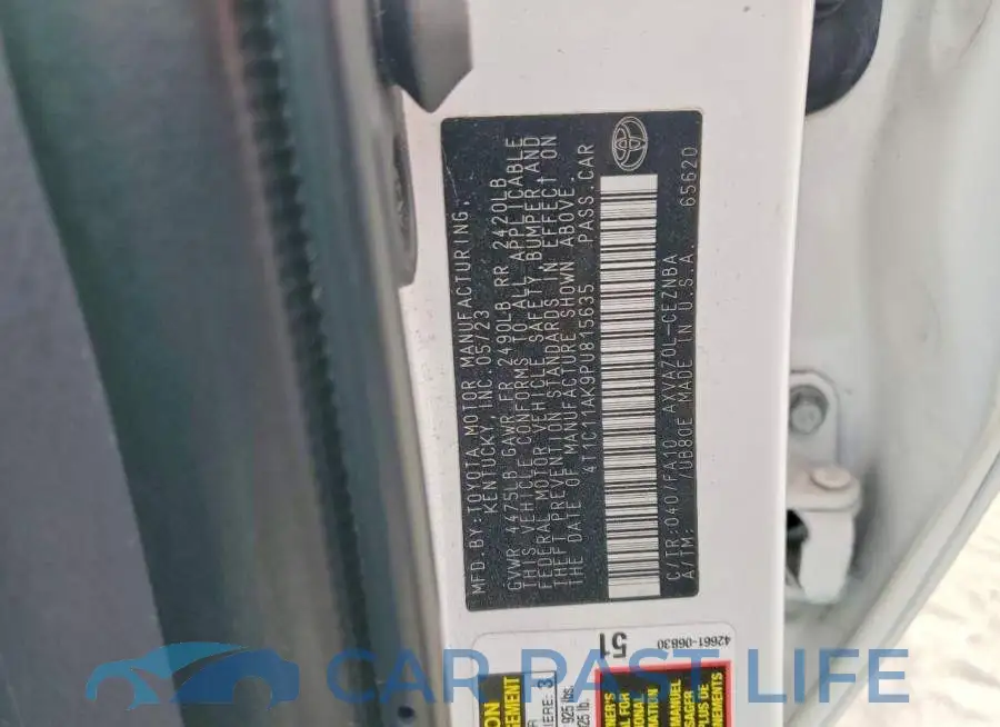 4T1C11AK9PU815635# 12