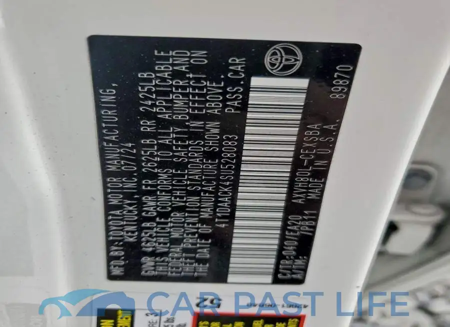 4T1DAACK4SU528083# 12