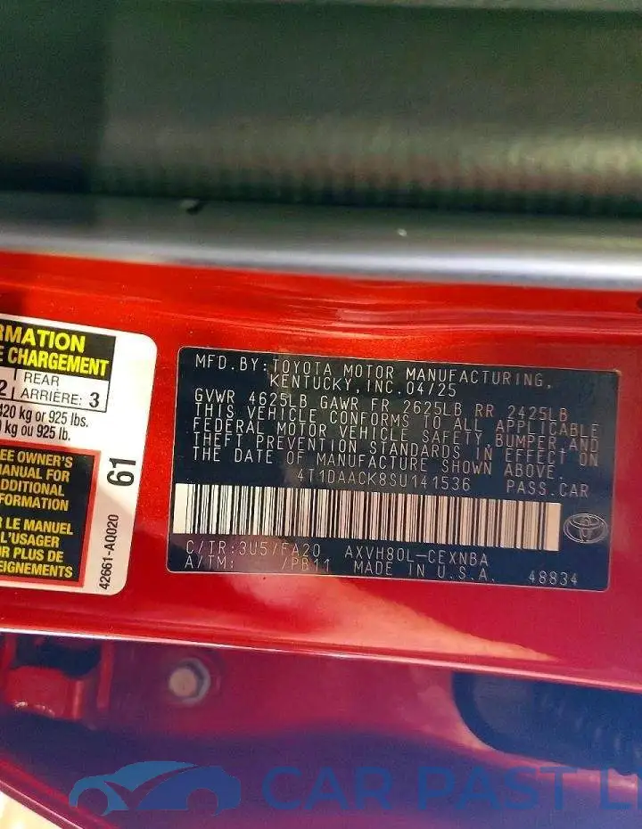 4T1DAACK8SU141536# 12