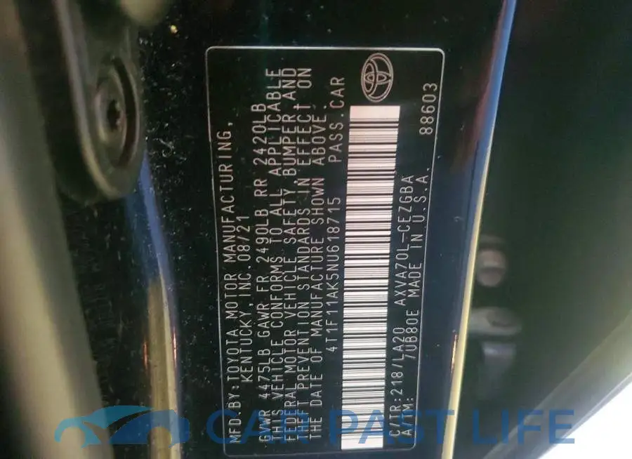 4T1F11AK5NU618715# 11