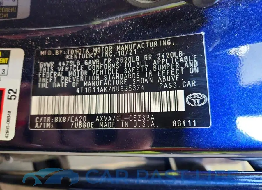 4T1G11AK7NU635374# 12