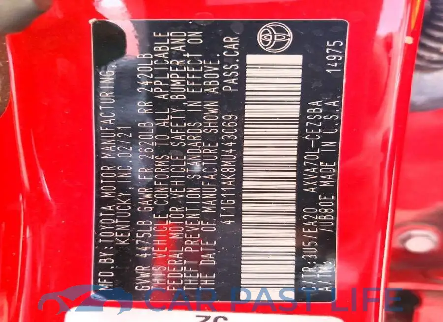 4T1G11AK8MU443069# 13