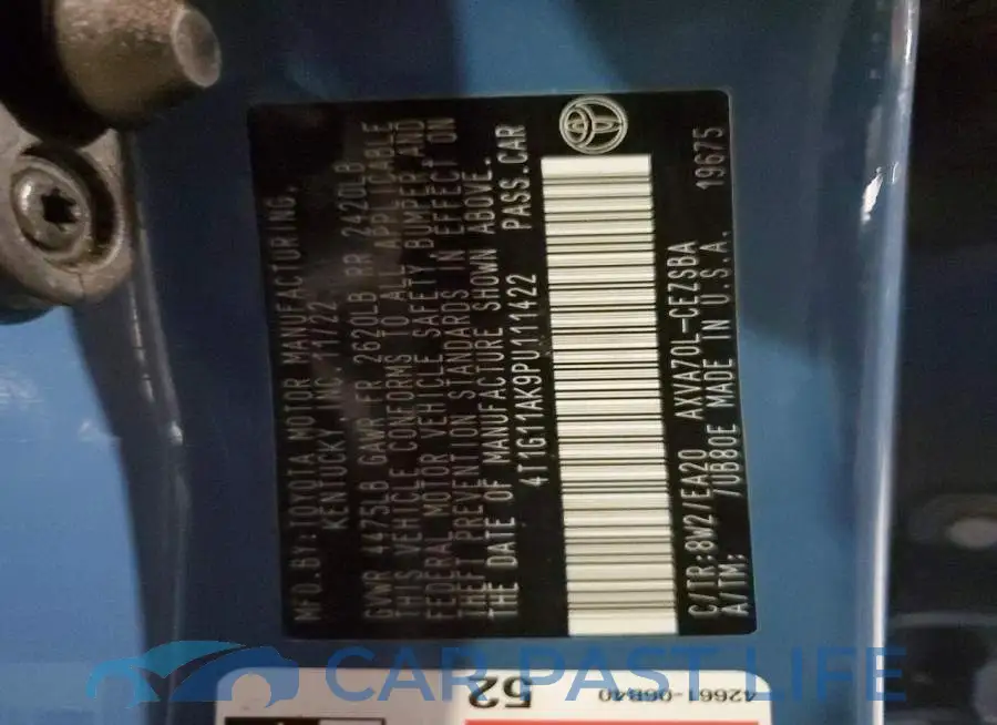 4T1G11AK9PU111422# 12