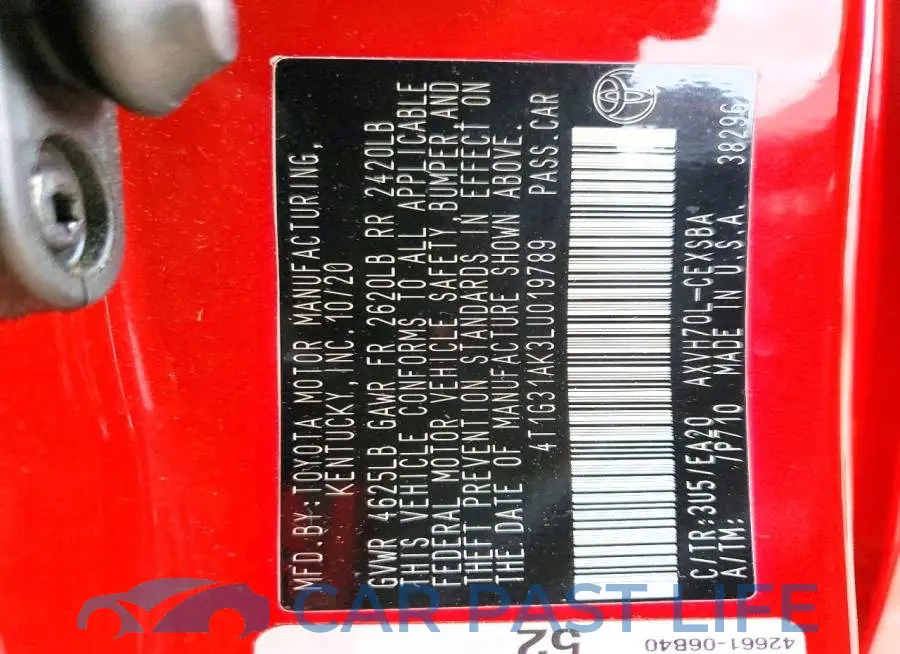 4T1G31AK3LU019789# 13