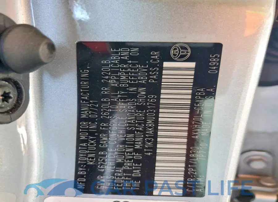 4T1K31AK8MU031769# 12