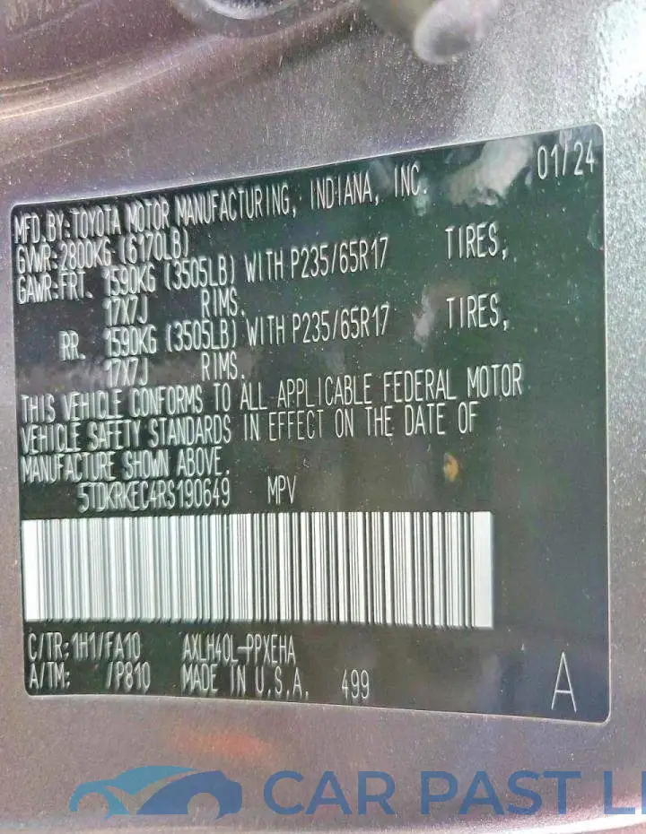 5TDKRKEC4RS190649# 13
