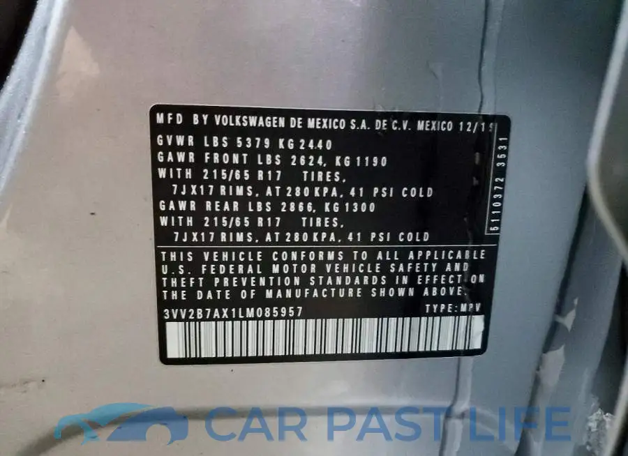 3VV2B7AX1LM085957# 13