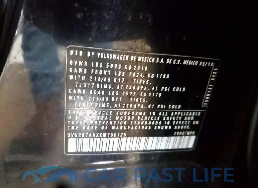 3VV2B7AXXKM150125# 13