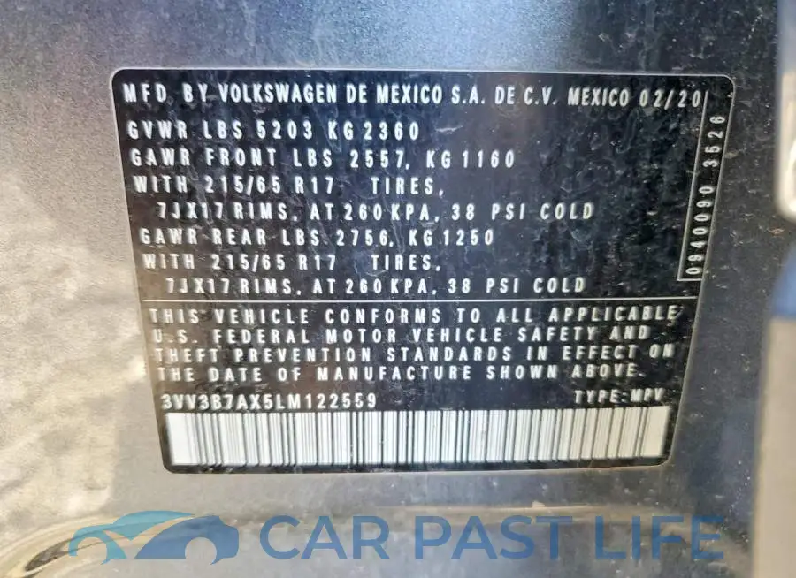 3VV3B7AX5LM122559# 14