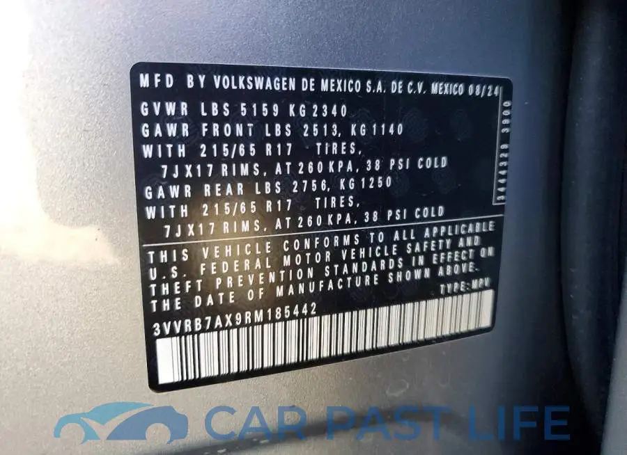 3VVRB7AX9RM185442# 14