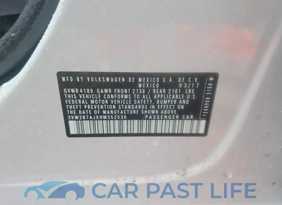 3VW2B7AJXHM352530# 12