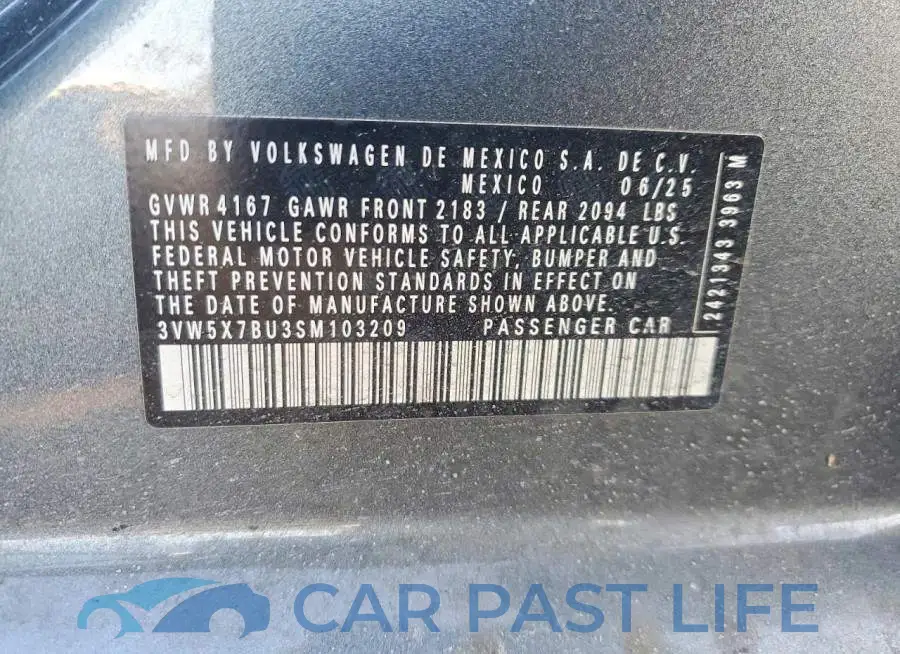 3VW5X7BU3SM103209# 12