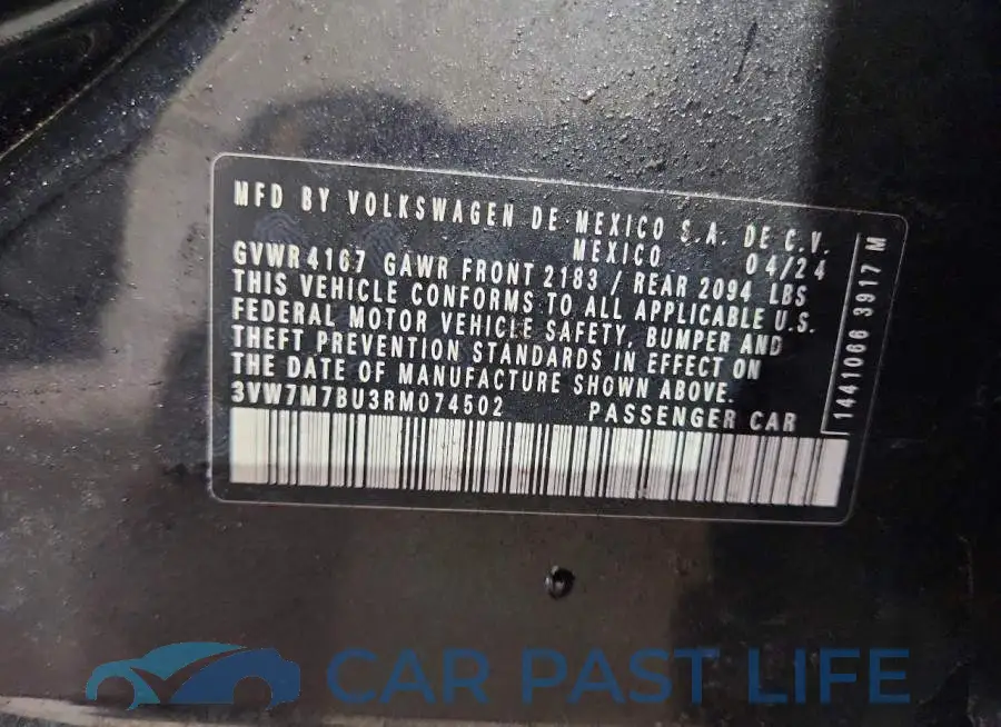3VW7M7BU3RM074502# 13