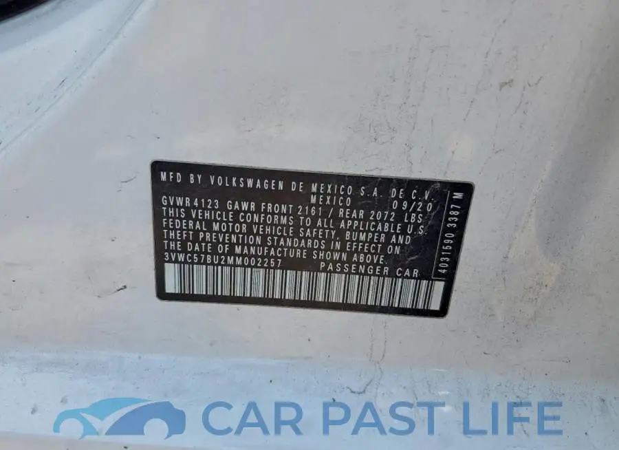 3VWC57BU2MM002257# 12