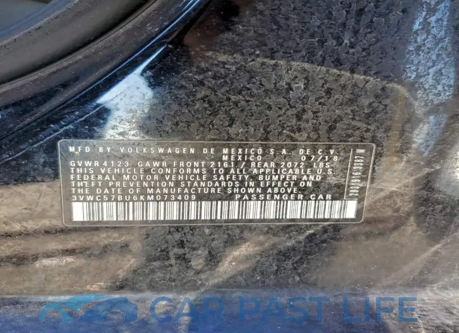 3VWC57BU6KM073409# 12