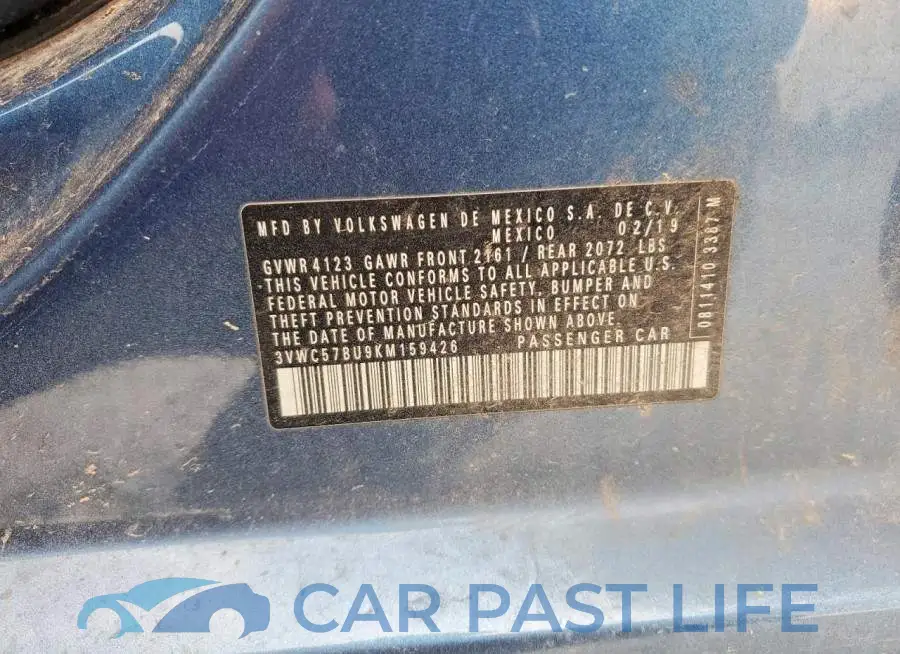 3VWC57BU9KM159426# 12