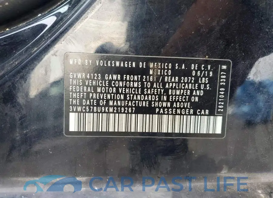 3VWC57BU9KM219267# 12