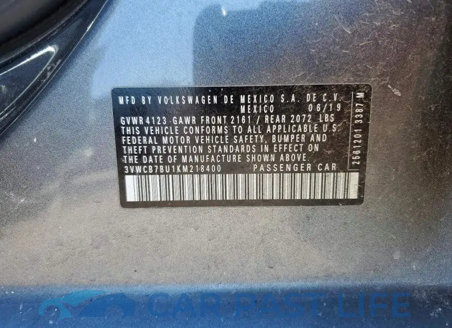 3VWCB7BU1KM218400# 12