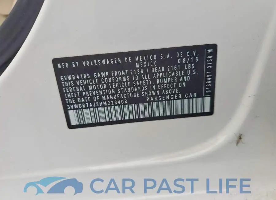 3VWDB7AJ3HM223408# 12