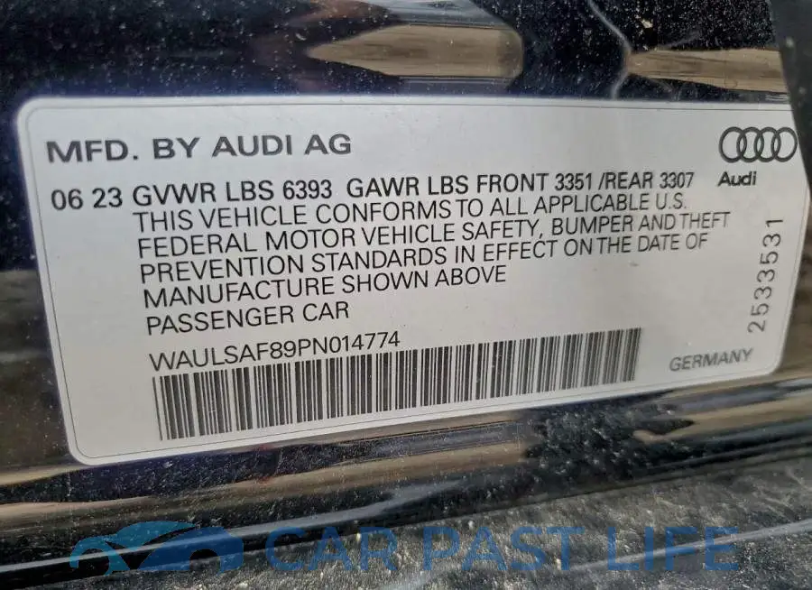 WAULSAF89PN014774# 12