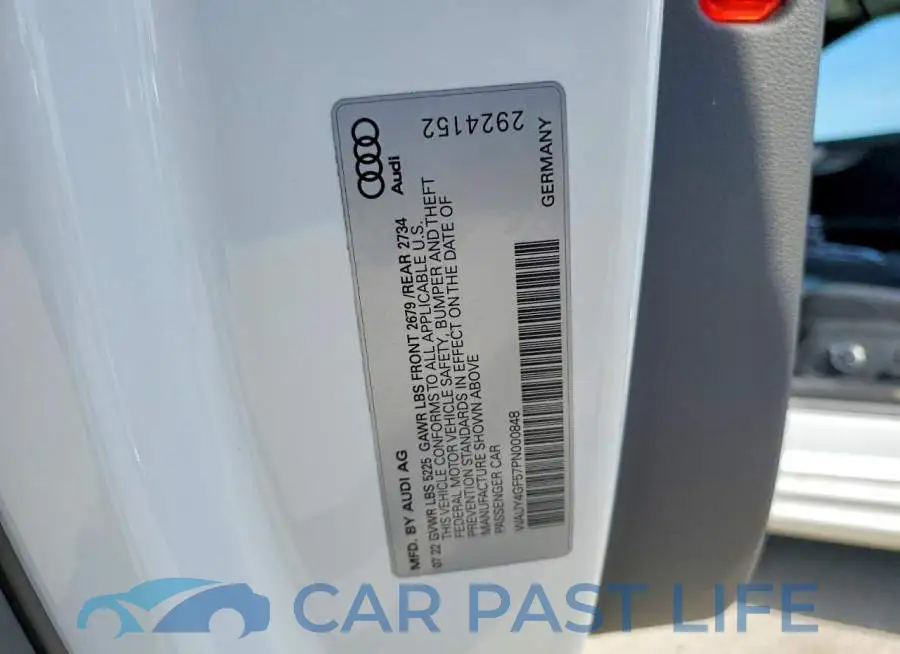 WAUY4GF57PN000848# 12