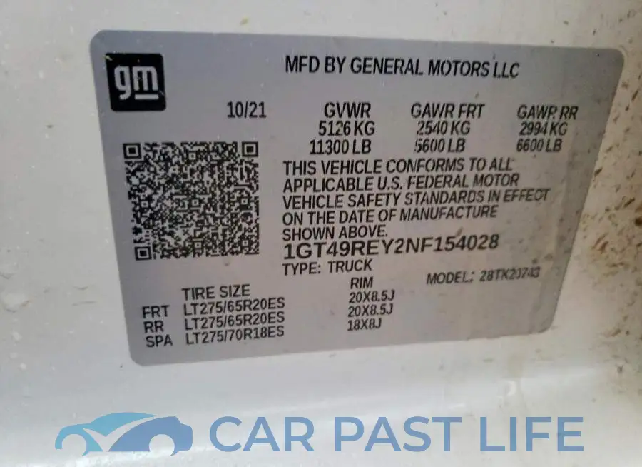 1GT49REY2NF154028# 12