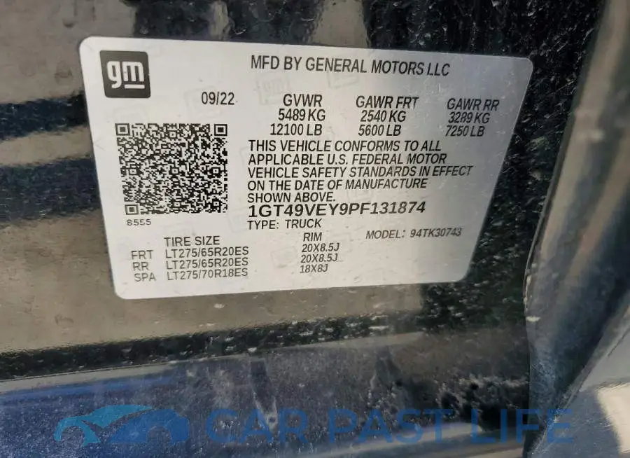 1GT49VEY9PF131874# 12