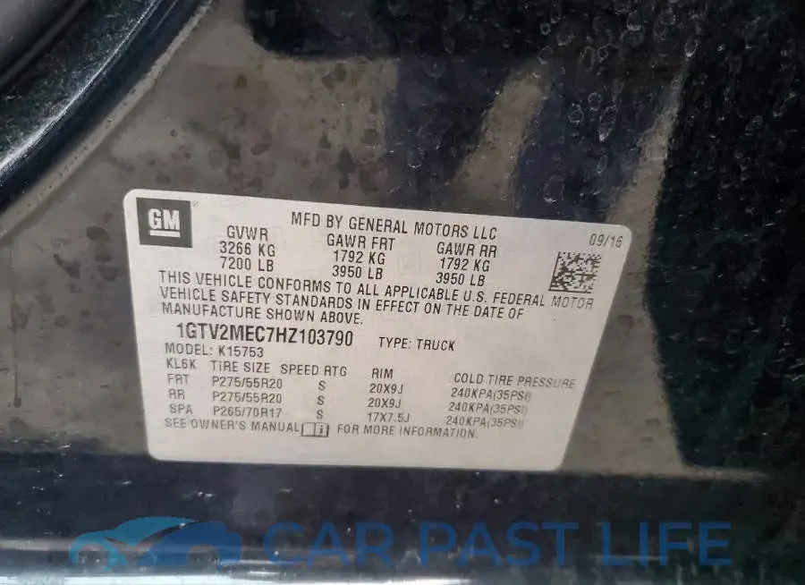 1GTV2MEC7HZ103790# 13