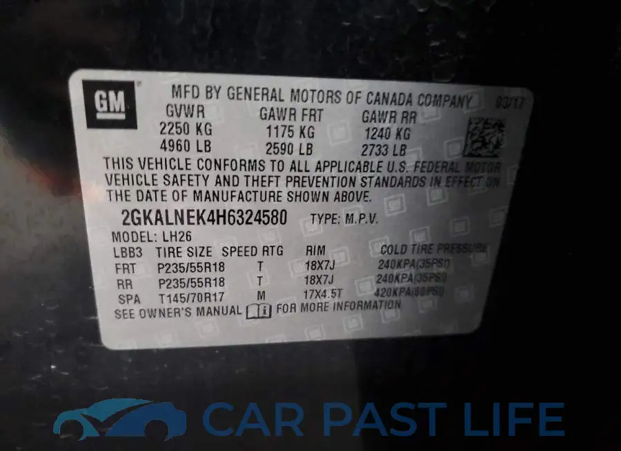 2GKALNEK4H6324580# 13