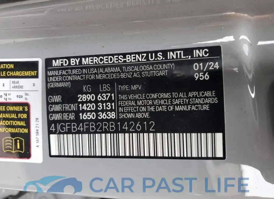 4JGFB4FB2RB142612# 12