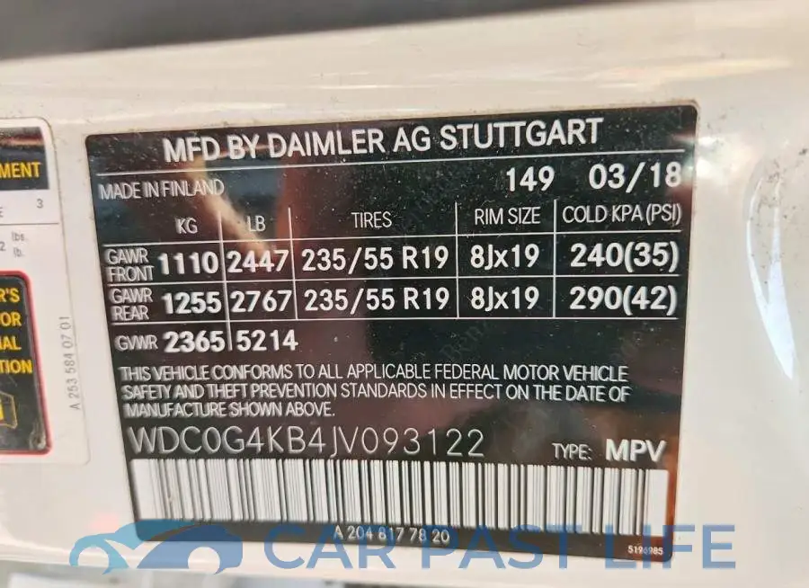 WDC0G4KB4JV093122# 14
