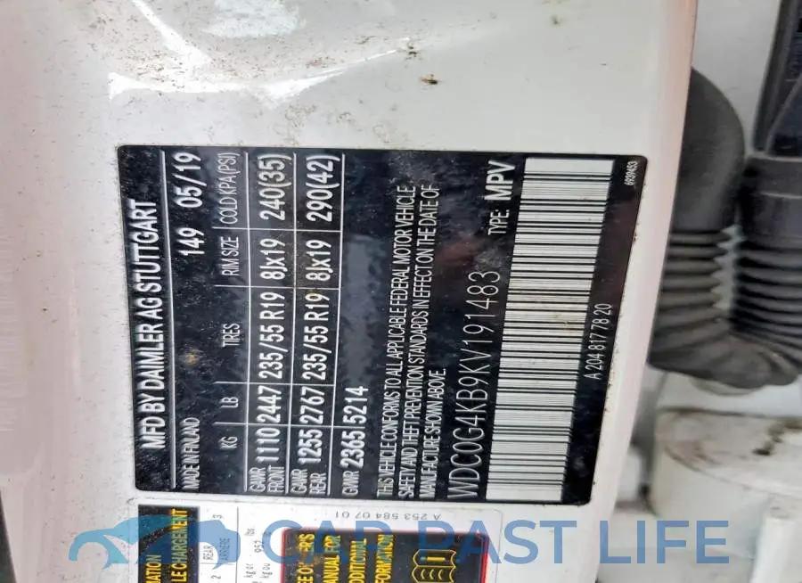 WDC0G4KB9KV191483# 13