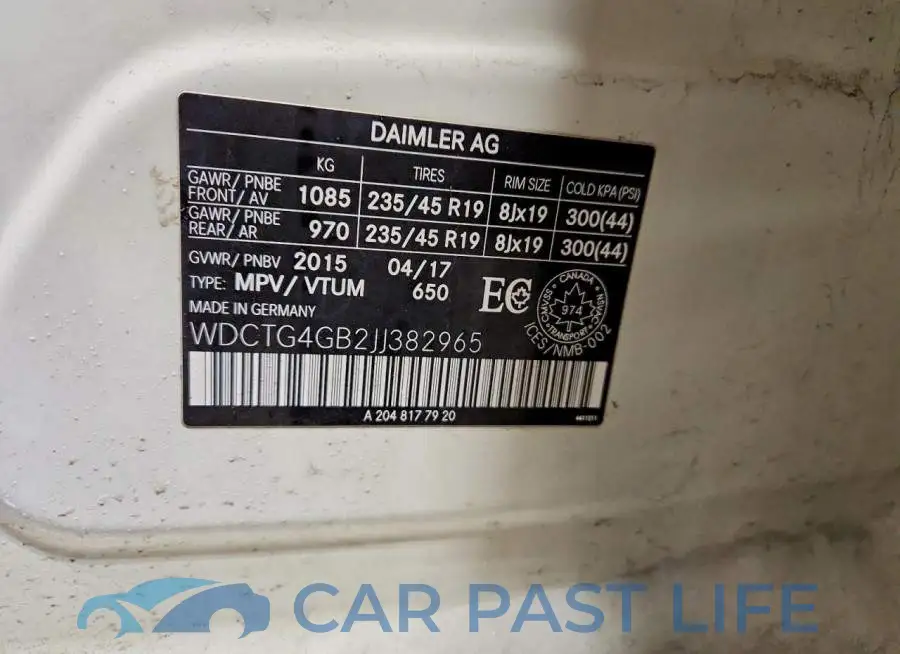 WDCTG4GB2JJ382965# 13