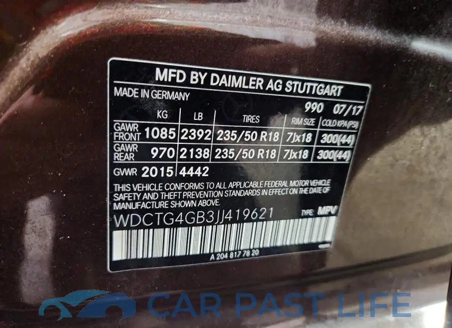 WDCTG4GB3JJ419621# 12