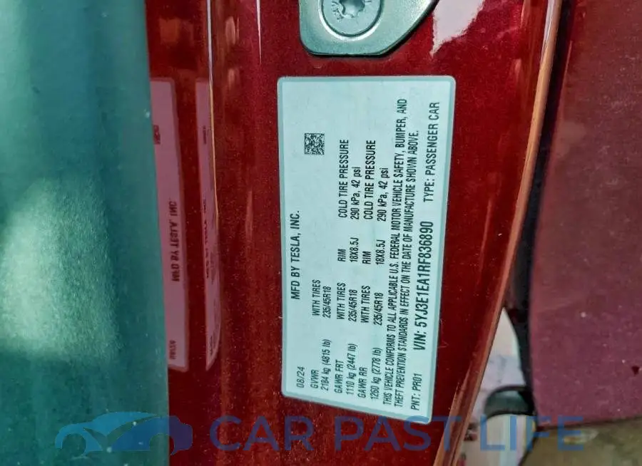 5YJ3E1EA1RF836890# 13